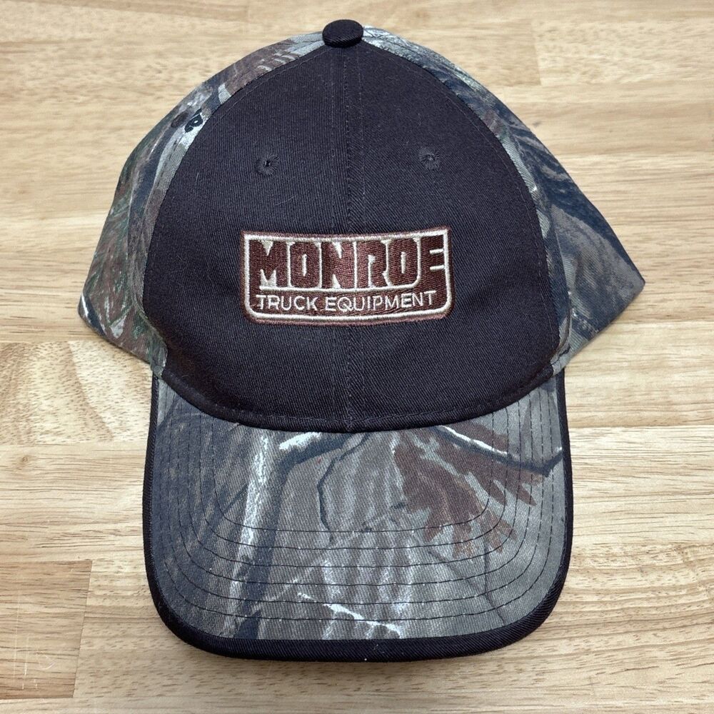 Monroe Truck Equipment Camo ADJUSTABLE HAT CAP ADVERTISING VINTAGE